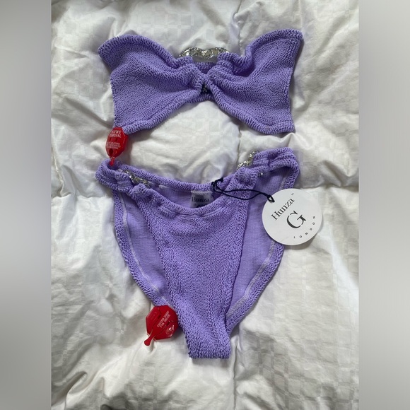 NWT hunza g nicole crinkle bikini set in lilac - Picture 7 of 7